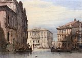 Grand Canvas Paintings - View Of The Ca Foscari on Grand Isle